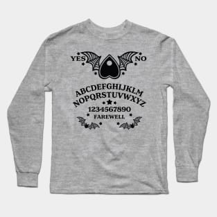 Batwing Planchette Spirit Board - Classic Cream & Black Long Sleeve T-Shirt